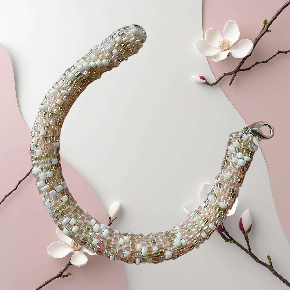 Bead Rope Bracelet – Pink & Pearl
