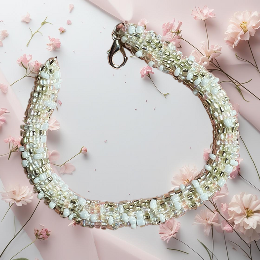 Bead Rope Bracelet – Pink & Pearl